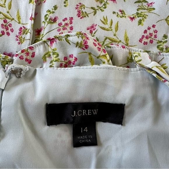 New NWOT J. Crew Silk Floral Ruffle Dress Sz 14 - Picture 4 of 14